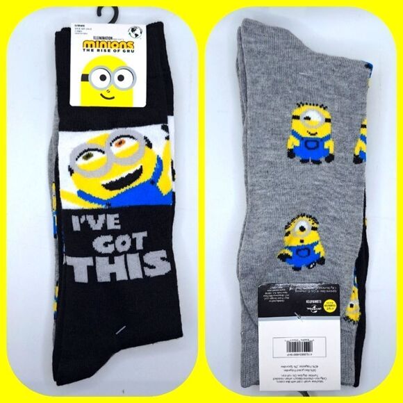 The minions movie crew socks I've git this 2 pair bundle - Picture 1 of 5
